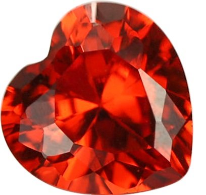 Zircone cubique orange cœur 6x6mm pour personnaliser vos bijoux de mariage