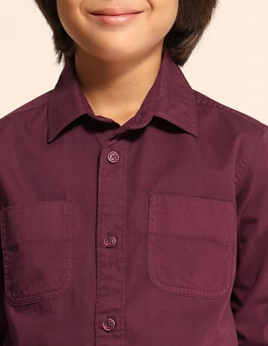 Image of Regular fit Solid Cotton Long Sleeves Casual Shirts