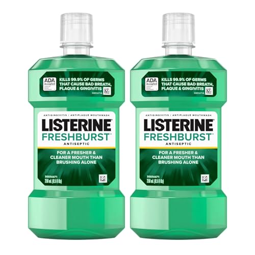 Listerine Freshburst Antiseptic Mouthwash for Bad Breath, Kills 99% of Germs that Cause Bad Breath & Fight Plaque & Gingivitis, ADA Accepted Mouthwash, Spearmint, 8.5 Fl. Oz (250 mL) (Pack of 2) - image 1