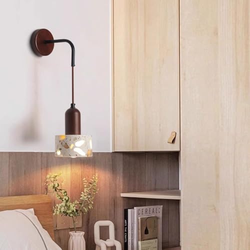 Aplique de pared de madera de terrazo industrial nórdico E26 2