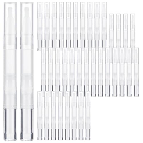 Machify 100 Stück transparente nachfüllbare Twist-Stifte für Nagelöl und Lipgloss, 3 ml Kosmetiktuben mit Pinselapplikatoren für Wimpernseren