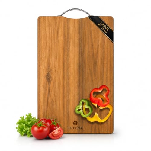 Image of Chopping & Cutting Board for Kitchen,Bacteria Resistant Cutting Board | Odour-Free 30x20x1.5 cm Thick Board for Fruits, Meat, Cheese & Kitchen Food Preparation (Plywood-Handle)