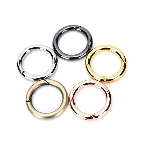 Yolev 15 Pièces Mousqueton Rond Métal Ressort O Anneaux pour Porte-clés Artisanat Bricolage Yolev 15 Pièces Mousqueton Rond Métal Ressort O Anneaux pour Porte-clés Artisanat Bricolage