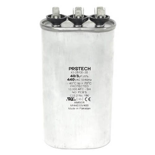 43-25135-20 -Rheem OEM Oval Replacement Dual Run Capacitor