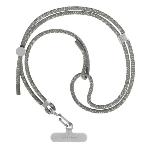 Image of CASETiFY 6mm Rope Cross Body Strap with Card - Flecked Slate Grey