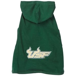 NCAA South Florida Bulls Collegiate Cotton Lycra Hooded Dog Shirt (Team Color, X-Large) Green/Gold
