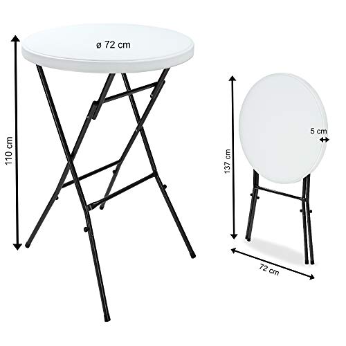 Casaria Stehtisch Ø 72 cm klappbar rund für Garten und Terrasse