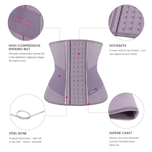 Image of KIMIKAL Women Waist Trainer Corset Belt: Under Clothes Sport Tummy Control Long Torso Shapewear
