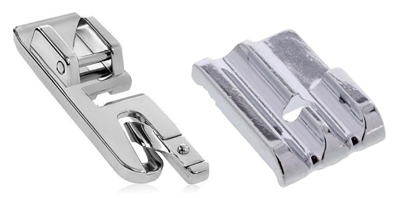Image of ZENITH Combo Pico Piping Pressure Foot Snap on Type for Automatic Electric Low Shank Sewing Machines Suitable for Usha Janome Brother Singer etc Steel Finish (Combo Pico Piping)