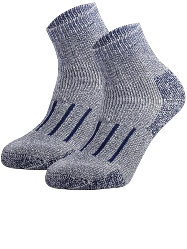 Merino Wool Ankle Socks Thick Warm Thermal Socks Hiking Cushion Low Cut Sock for Men Women Size 9-12