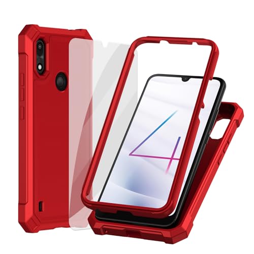 Ailiber Case for Gabb Phone 4, Phone 4 Cell Phone Case with Screen Protector, Dual Layer TPU Bumper Protective, Rugged Silicone Scratch Resistant, Military Grade Shockproof Cover-Red