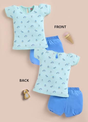 Image of LuvLap Baby Girls Regular Fit 100% Cotton Half Sleeves Girls Top CoSet Pack of 3