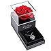 Preserved Red Real Rose with I Love You Mom Necklace in 100 Languages -Eternal Flowers Enchanted Rose Gifts for Mom from Daughter Son - Christmas Mothers Day Valentines Day Birthday Bonus Mom Gifts