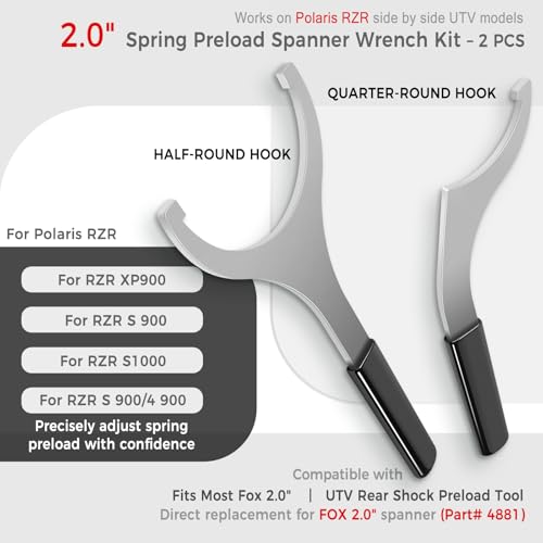 Image of Camoo 2 inch Spring Preload Spanner Wrench Kit Fits for Polaris RZR RZR side-by-side UTV models with Spring Preload Shock (for Fox 2-inch Shock Bodies)