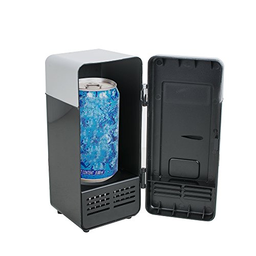 Scenstar - Minifrigorífico para latas de bebida con conector USB para casa o para el trabajo  negro
