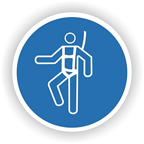 Protección contra caídas desgaste etiqueta icono obligatoria.