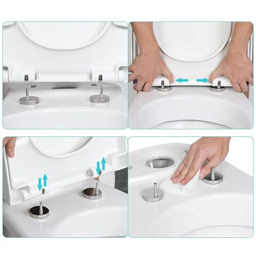 Abattant WC robuste gris résistant pour cuvette standard en O - 7