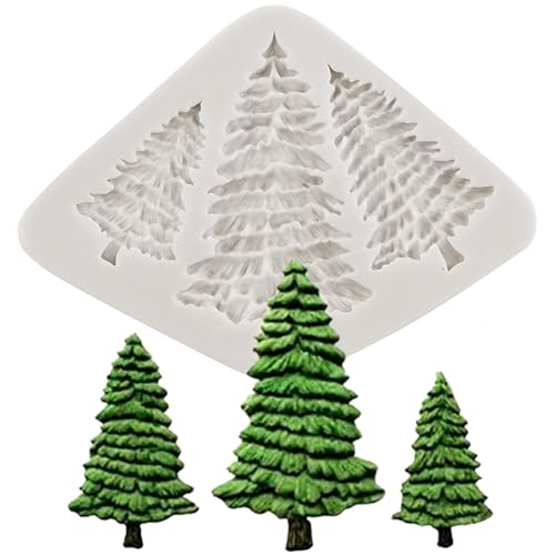 MINFEIDMS Christmas Silicone Molds Christmas Tree Candy Fondant Molds For Cake Decorating Cupcake Topper Chocolate Gum Paste Polymer Clay