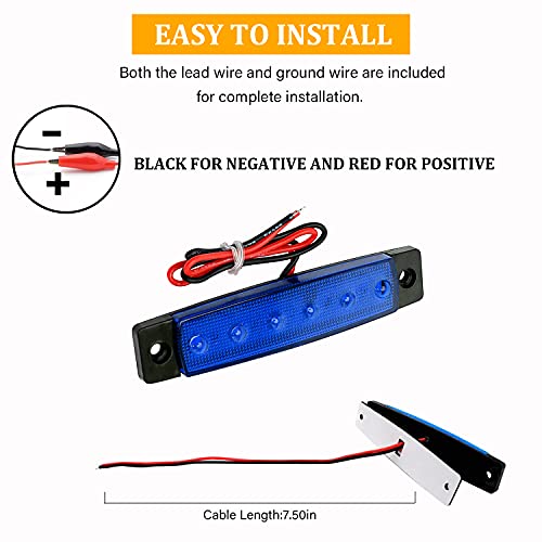 Pseqt Led Boat Interior Lights Marine Courtesy Light Strip Deck Transom Cockpit Navigation Lighting Waterproof For Fishing Pontoon Kayak Yacht Sailboat (Blue 10Pcs) #TOP6