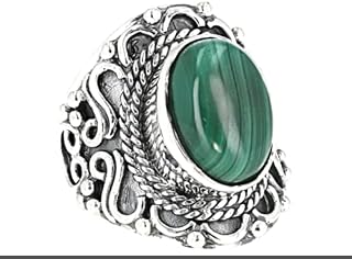 Malachite Ring, 925 Sterling Silver Rings, 10x12mm Oval Malachite Ring, Handmade Silver Ring, Birthstone Ring, Vintage Ring, Wedding Gift