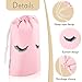 Shappy 50 Pcs Eyelash Aftercare Bags Eyelash Aftercare Plastic Makeup Bags with Drawstring Beauty Gift Cosmetic Sample Pouch for Women Girls Business Supplies(5 x 7 Inches,Pink)