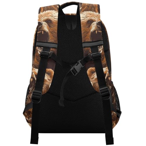Brown Bear Roaring kid boys backpack with chest clip book bags for 5th grade school boys girls mochilas para ni?os2