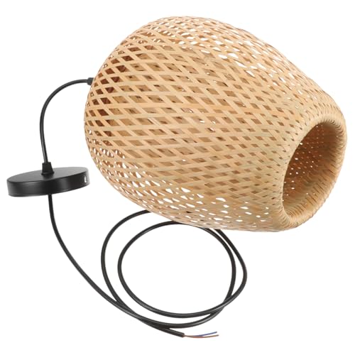 Lustre en bambou tissé à la main, luminaire artistique et élégant pour salon