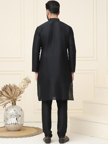Image of SOJANYA Men's Dupion Silk Solid (Since 1958 Kurta Set & Churidaar Pyjama