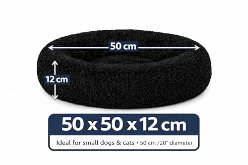 Image of ZEXSAZONE Summer The Round Doughnut pet Bed is Perfect for Indoor Dogs Mat Round Foam Pet Bed | Dog Bed | Cat Bed | Puppies Puppy Bed | Puppies Cooling, Summer cat Bed Black