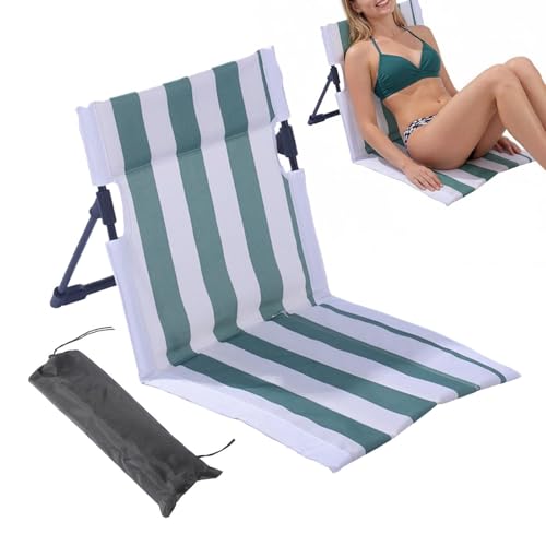 Genérico Silla De Playa | Tumbona Plegable Relajante con Asiento A Rayas Y Soporte Lumbar,Sillas De Playa Ligeras - para Camping, Patio Y Piscina, Césped Y Jardín, Picnic Y Deportes