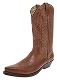  FB Fashion Boots Unisex Cowboy Stiefel ARLO Cognac Westernstiefel Lederstiefel Braun 44 EU