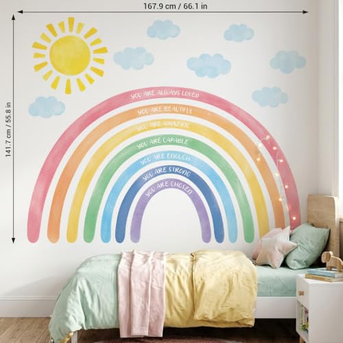 DECOWALL Sticker Vinilo Arcoíris Extra Grande con Texto Positivo miniatura 5