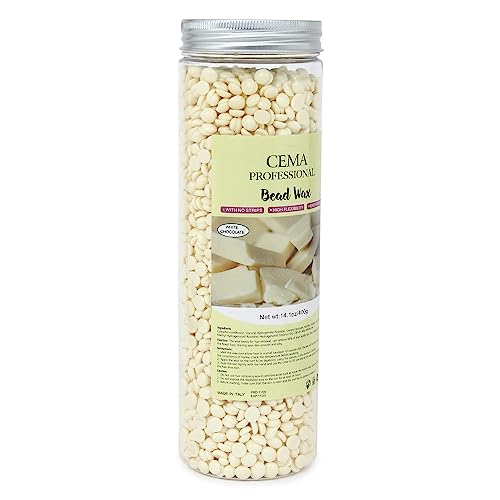 Image of CEMA Professional White Chocolate Bead Wax, 400g, High Flexibility, Stripless (400 Grams, White Chocolate)