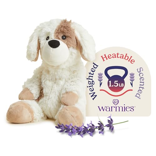 Product Image of the warmies Microwavable & Weighted Stuffed Animals, Puppy - Heated Stuffed Animal Plushie for Warmth & Comfort - Cute Soft Plush Toys for Adults & Children (Boys, Girls, Babies & Toddlers)