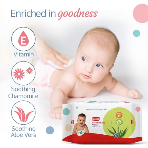 Image of LuvLap Baby Wipes 72+8 - Pack of 6