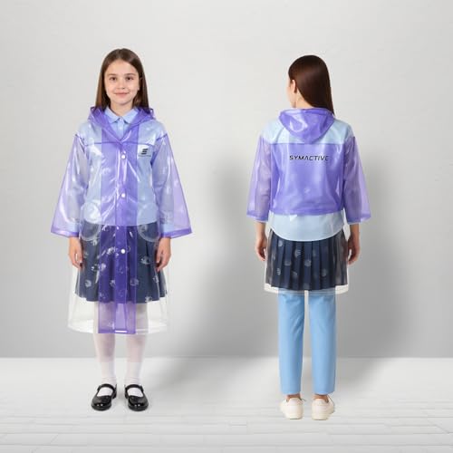Image of Amazon Brand - Symactive Kids PVC Hooded Raincoat with Adjustable Hood