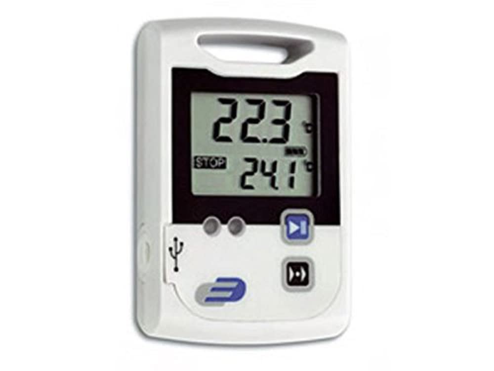 TFA Dostmann Datenlogger für Temperatur LOG100, 31.1039, zur Temperaturüberwachung, 60.000 Datensätze speicherbar, USB-Schnittstelle, weiß, L 60 x B 21 x H 89 mm