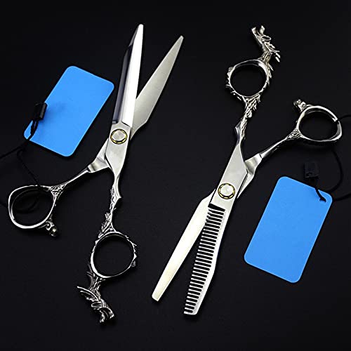 Tijeras De Peluquería Profesionales De 6 Pulgadas, 440C, 9Cr13, con Mango De Dragón, para Cortar El Pelo, Entresacar Y Peinar.