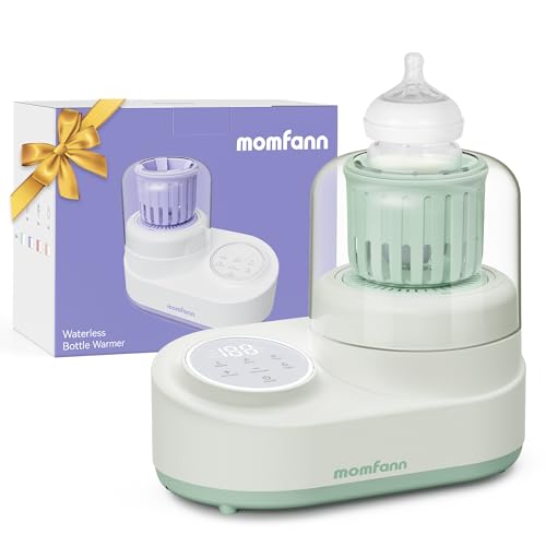 Image of MOMFANN Bottle Warmer, Milk Warmer Fast Heating for Breastmilk On The Go, Waterless Baby Bottle Warmer for Travel with Shake Function, Green
