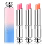 3 Pack Colour Changing Lip Balm, Lip Balm Gift Sets for Teenage Girls, Crystal Jelly Tinted Lips Care with Natural Moisturizers, Beauty Gifts for Teen Girls & Women
