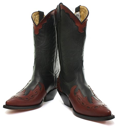 Grinders Arizona Black/Burgundy Mens Cowboy Boots2