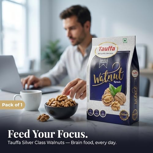Image of Tauffa Silver Class Walnut Kernels 250g | Premium Walnuts Without Shell | Akhrot Giri | High in Omega-3 | Healthy Snacking & Brain-Boosting Snack