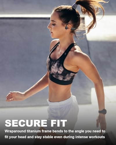 SANOTO Knochenschall Kopfhörer | Open Ear Bluetooth 5.0 Kopfhörer Sport Bone Conduction Kabellos IPX7 wasserdichte Schweißfeste Sportkopfhörer Fahrrad Radfahren – Bild 6