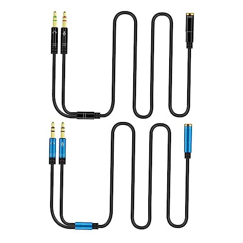 POPETPOP 2Piezas Divisor de Auriculares y Micrófono Cable Splitter de Audio de PC y Laptop Compatible con Dispositivos de Audio