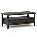 Simpli Home Amherst Solid Wood Coffee Table, Dark Brown