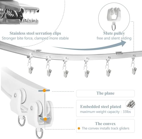 image for KOLAKO Bendable Ceiling Curtain Track Flexible Curved Curtain Tracks W