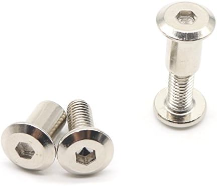 binifiMux 10-Pack M6 x 15mm Rivet Hex Socket Head Cap Bolt and Barrel Nut for Furniture