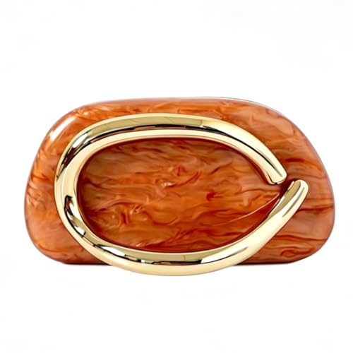 Image of Acrylic Clutch Purse for Women Classic Round Acrylic Evening Handbag Vintage Metal Handlebars Bag for Wedding Party Prom