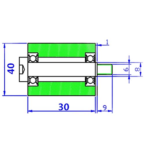 Roulement PU 698 8x40x30mm en caoutchouc pour compteuse de billets - 7