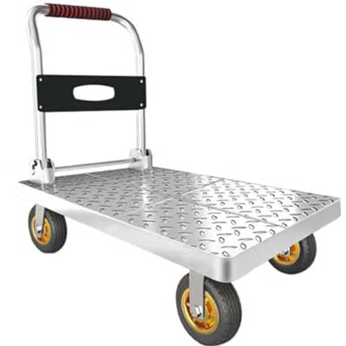 Carretilla de Plataforma de Alta Resistencia, Plataforma de Acero con Capacidad de 200 kg, Carretilla Manual Plegable con Plataforma Plana de 70 x 45 cm, Carretilla de Empuje Manual